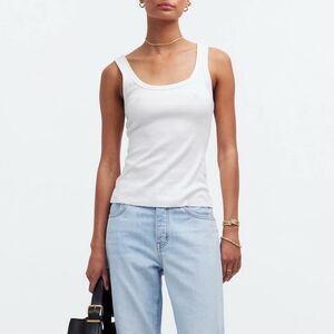 NWT Madewell Women's White Premium Standard The Essential Rib Tank XXS Casual